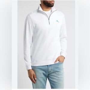 Tommy Bahama White Zip-Up Sweater